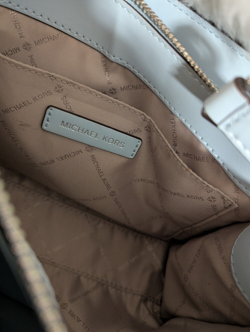 Michael Kors Pale Blue Saffiano Leather Satchel with Removable Strap - Picture 5 of 7